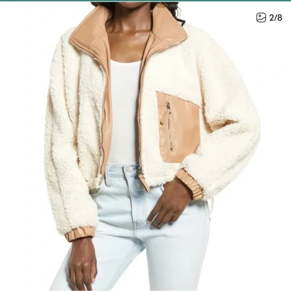 BlankNYC Faux Shearling Bomber Jacket - Picture 2 of 7